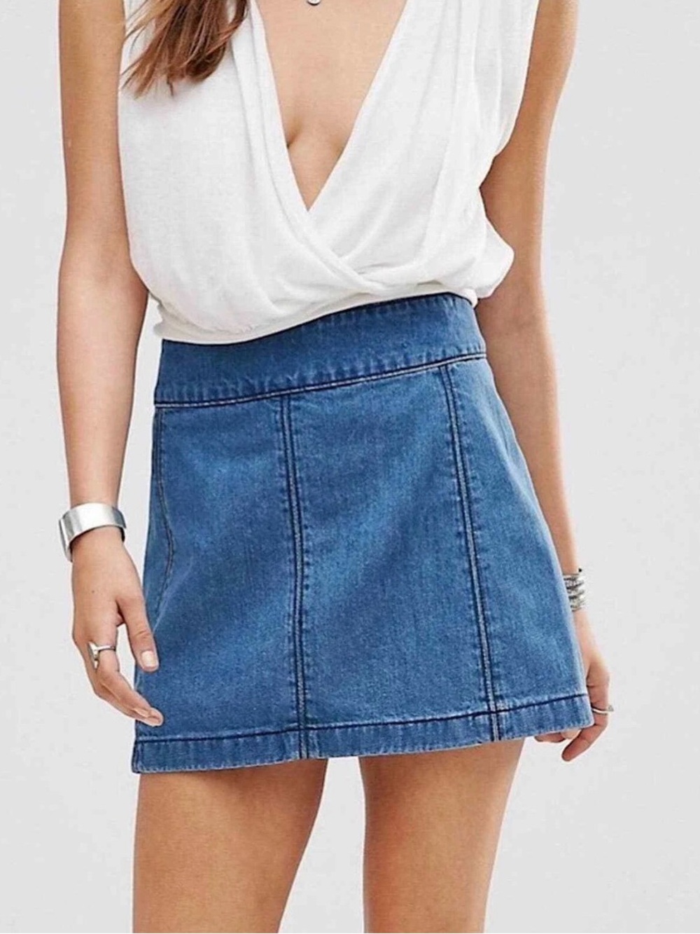Free People Zip To It Denim Mini Skirt – Size 0